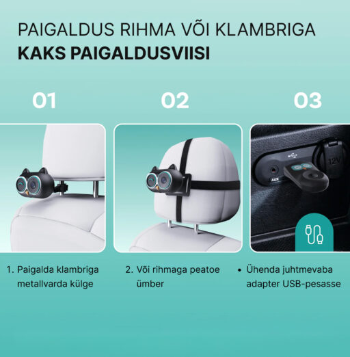 Ottocast Cabin Care tagaistme kaamera + juhtmevaba CarPlay