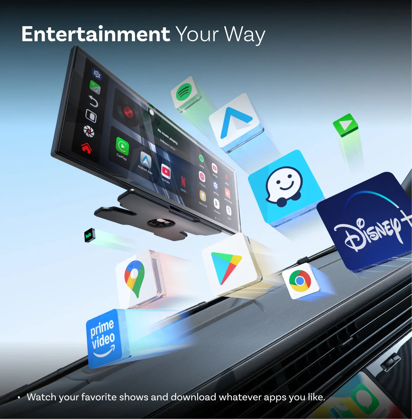 Ottoscreen AI universaalne multimeediakeskus +CarPlay +Android Auto +tagurduskaamera - Image 3