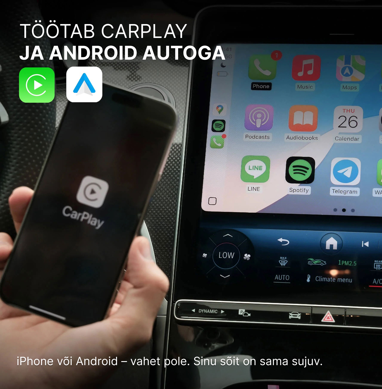 2026 Ottocast Mini Pico juhtmevaba CarPlay / Android Auto adapter - Image 2