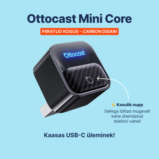2026 Ottocast Mini Pico juhtmevaba CarPlay / Android Auto adapter