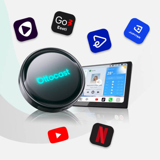 OttoAibox P3 Pro multimeediakeskus, videomängija + juhtmevaba CarPlay ja Android Auto