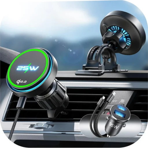 Lisen Premium Pack 25W juhtmevaba laadija autosse, MagSafe magnetkinnitusega, Qi2.2
