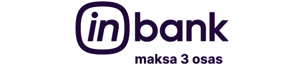 Bänner tekstiga "Inbank maksa 3 osas"
